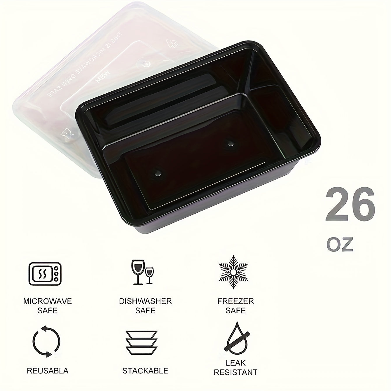 30 Pack 26 Oz Plastic Food Storage Containers with Lids BPA Free Microwave Safe