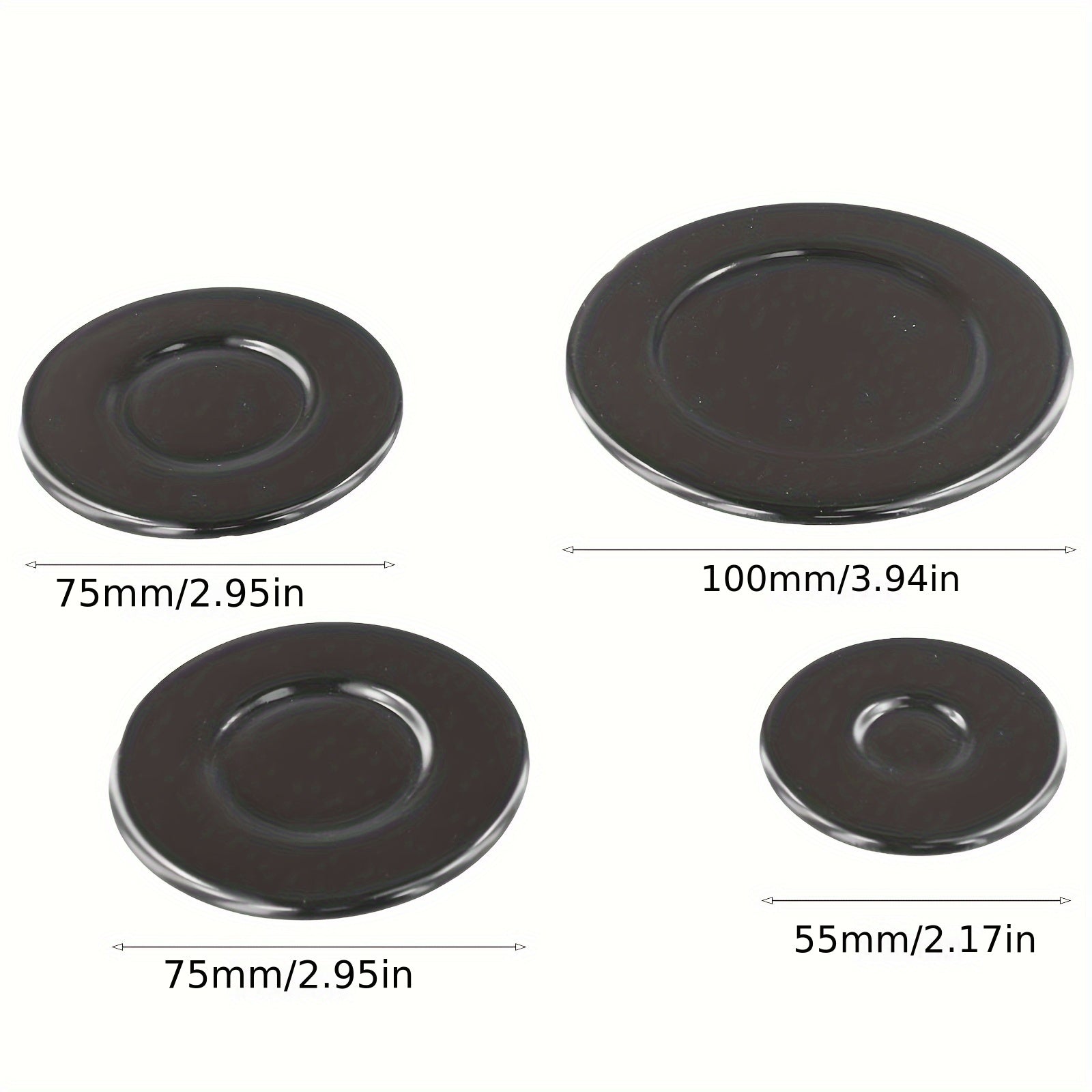 4pcs Black Aluminum Alloy Gas Stove Burner Covers for Kitchen