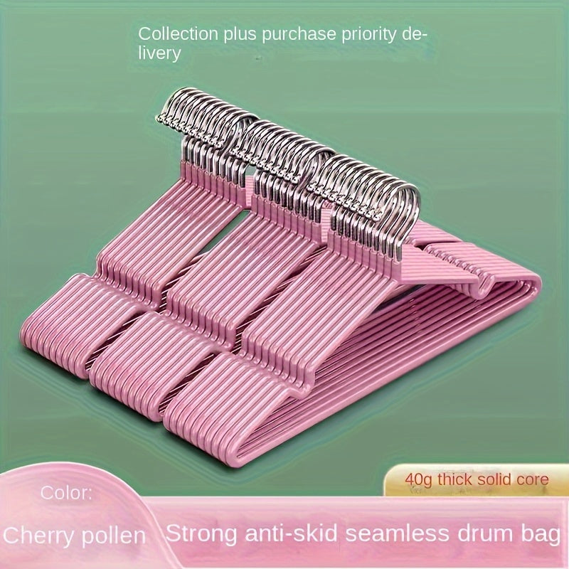 Juego de 10/20 perchas de plástico resistentes para ropa con diseño antideslizante para almacenamiento en armario