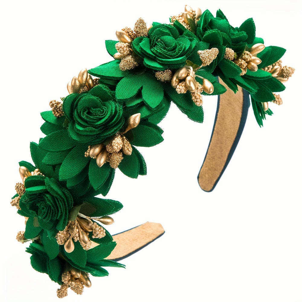 Floral Hairpin Hair Ring for Women, Forest-Inspired, Fashionable Accessory