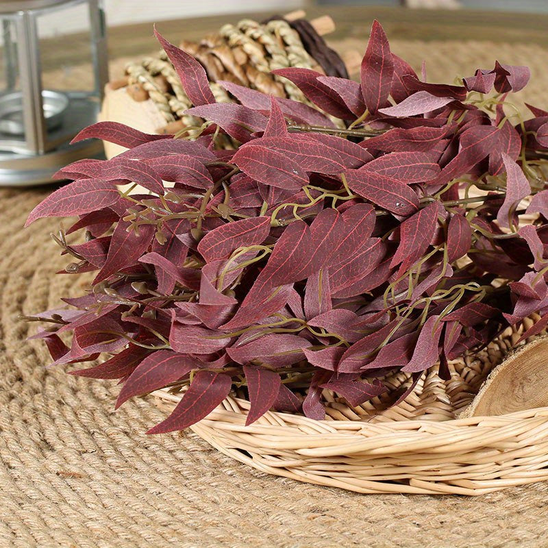 Реалистичный букет из ткани в виде ивовых листьев для свадеб, помолвок и домашнего декора – батареи не требуются.