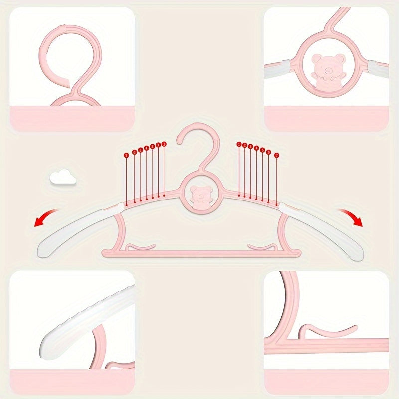 Set of 20 Pastel Non-Slip Kids Closet Hangers for Kids and Teens Clothing