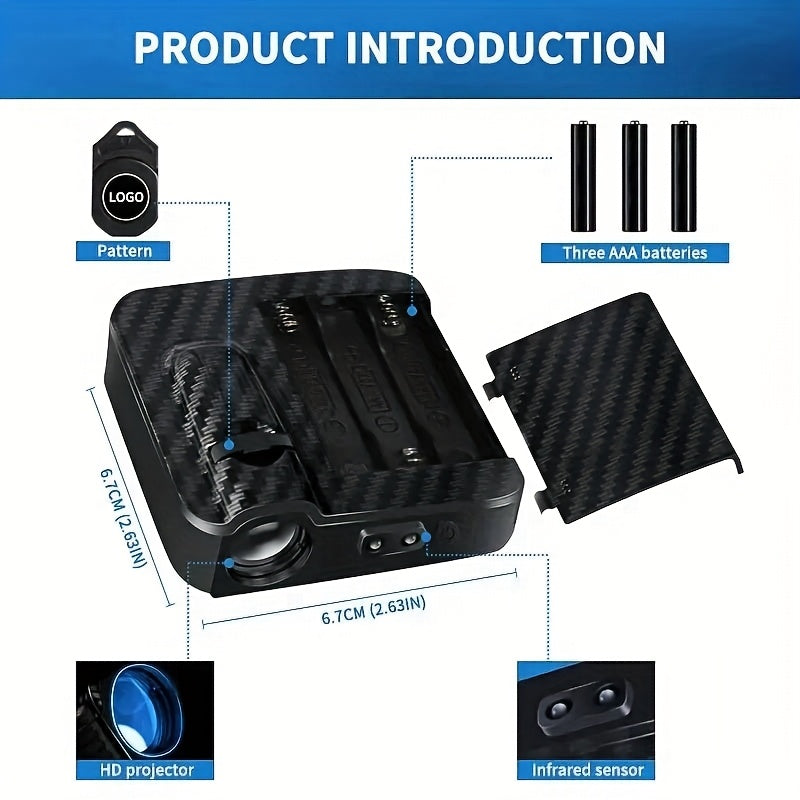 Two LED Car Door Welcome Lights Projection Kit for Cars SUVs Trucks