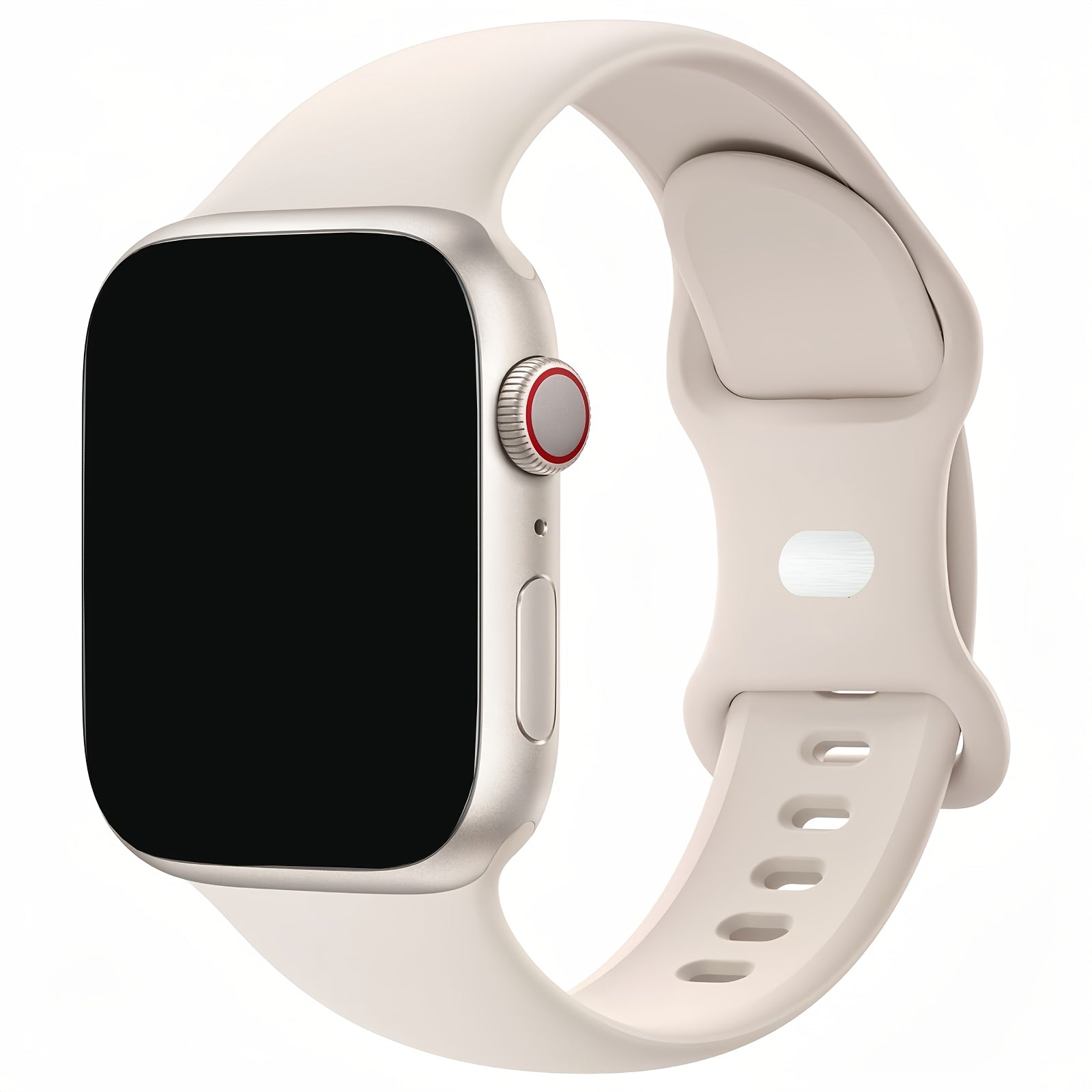 Silicone Waterproof Sweatproof Watch Band for Iwatch Series 9-1 38mm-49mm Butterfly Clasp Skin-Friendly