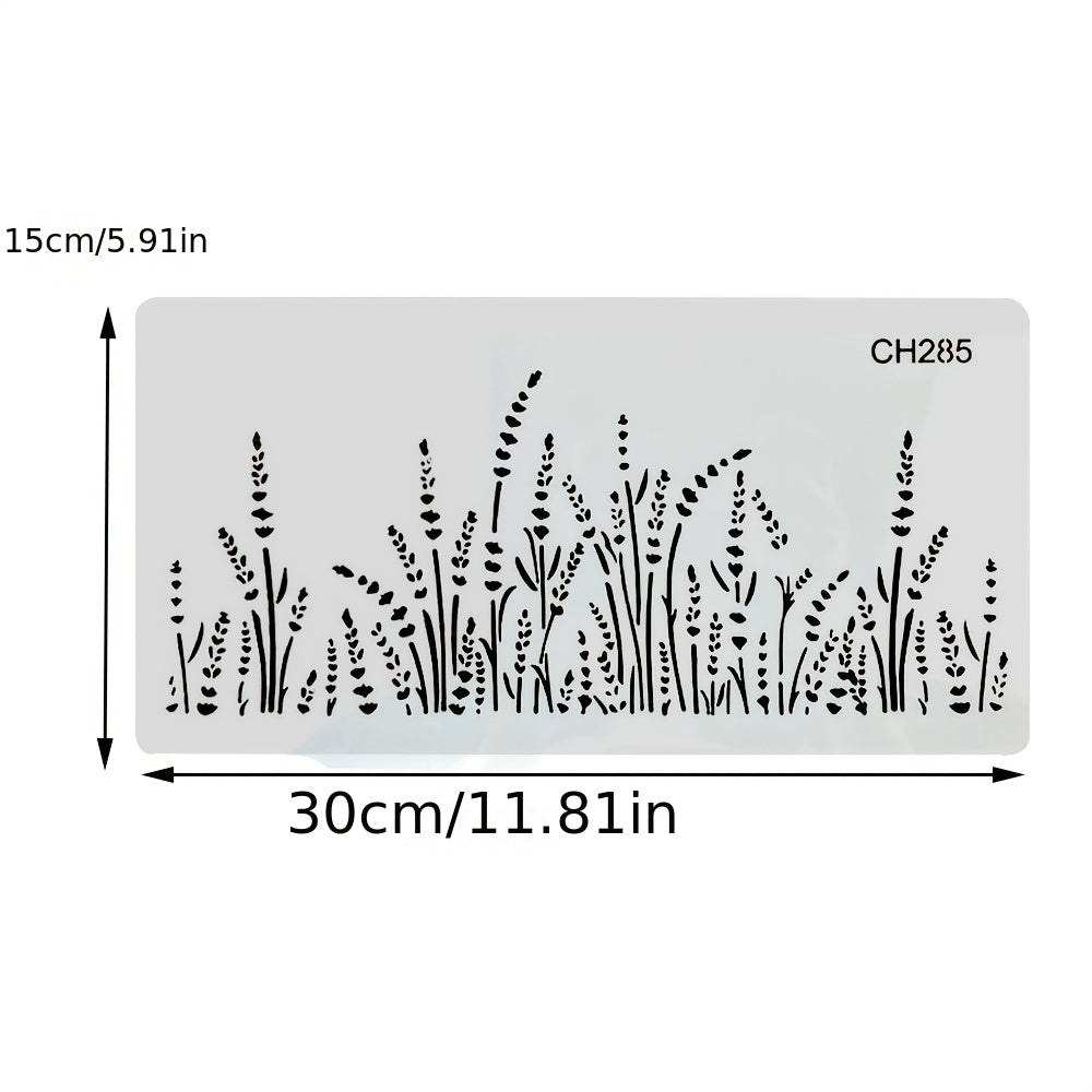 Lavender Pattern Cake Decorating Stencil Plastic Floral Design for Baking