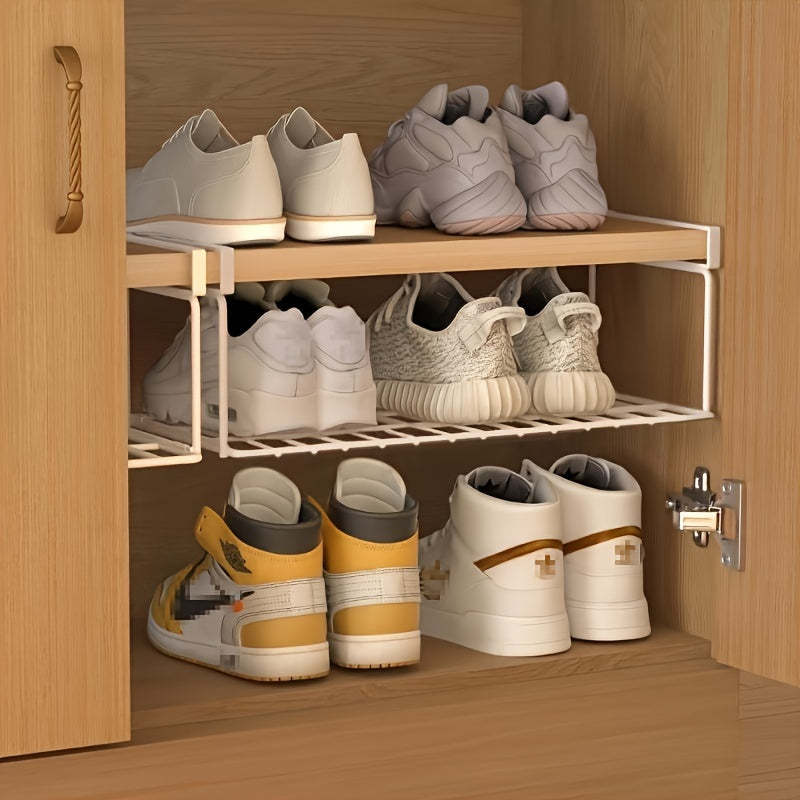Metal Foldable Shoe Organizer Rack Space-Saving Closet Bedroom Dorm Storage
