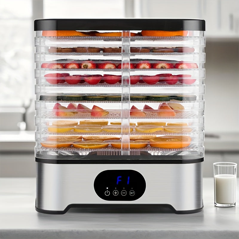 Food Dehydrator with digital timer LED display temperature control drying fruits tea snacks meat 360° hot air 3-speed
