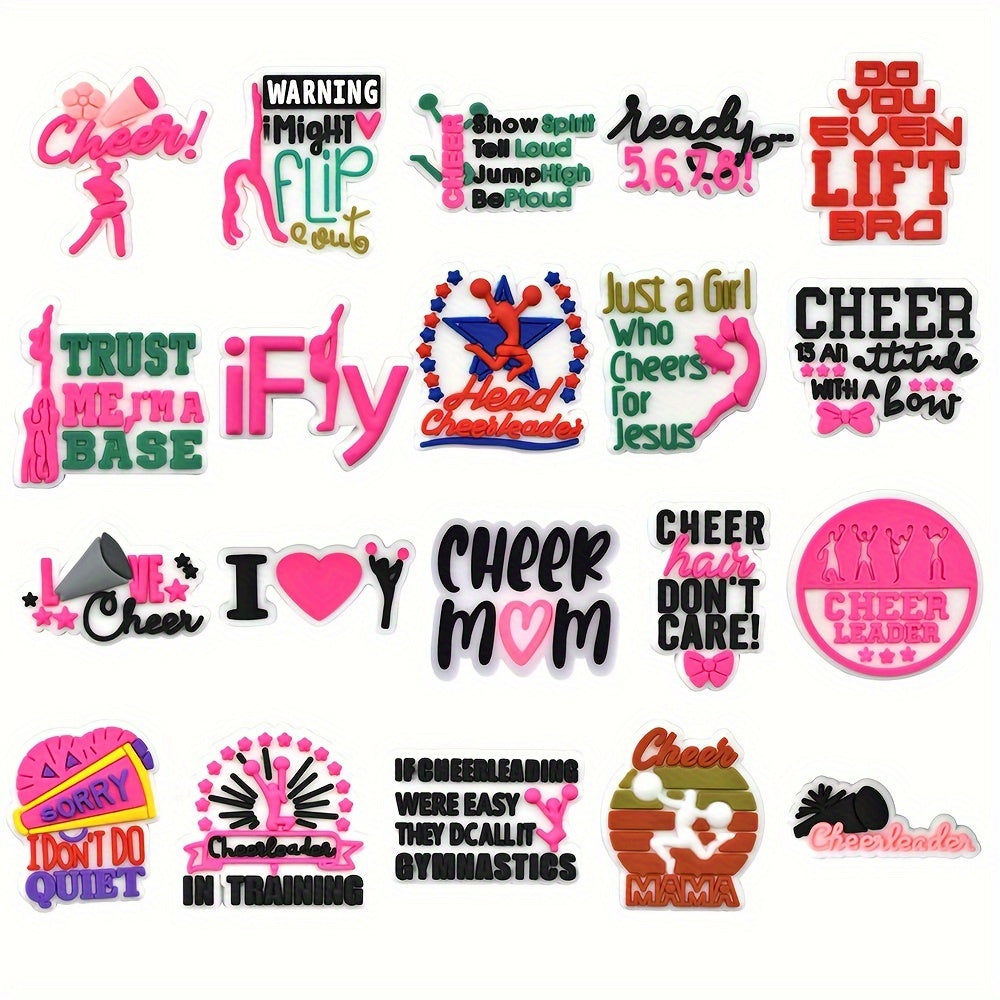 Uniseks PVC cheerleading poyafzal charm aksessuarlari bezaklar 20/33PCS