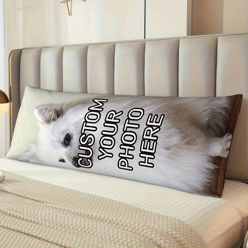 Pet Photo Body Pillowcase Short Plush Double-Sided Print for Cat Dog Lovers Personalized Gift