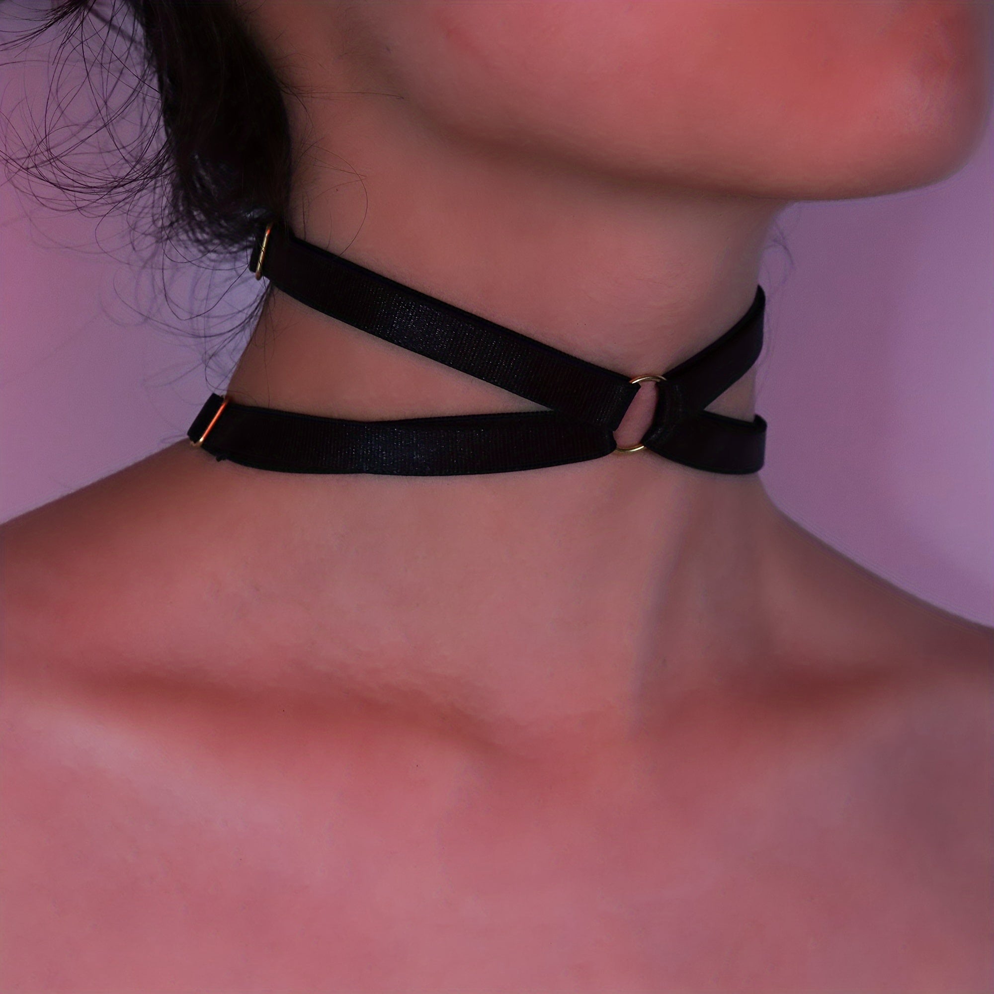 Black Bow Tie Choker Necklace for Music Festivals and Parties