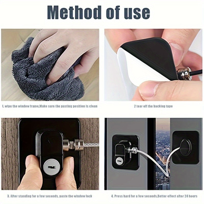 Security Locks Set for Cabinets Windows Refrigerator Uncharged Power Mode