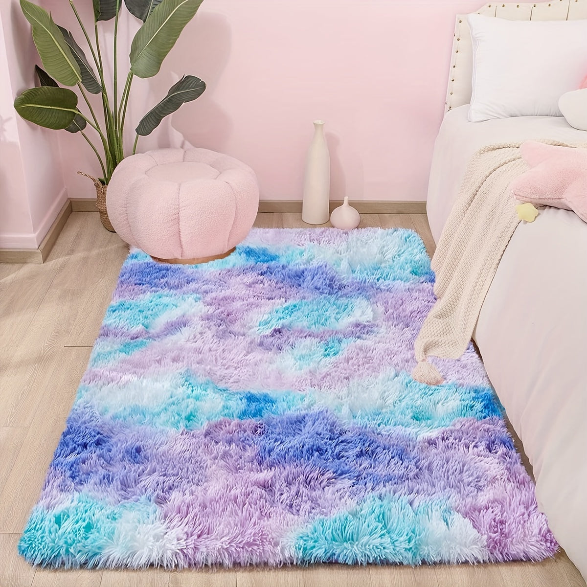 Soft Fluffy Shag Area Rug for Living Room or Bedroom Non-Slip Machine Washable