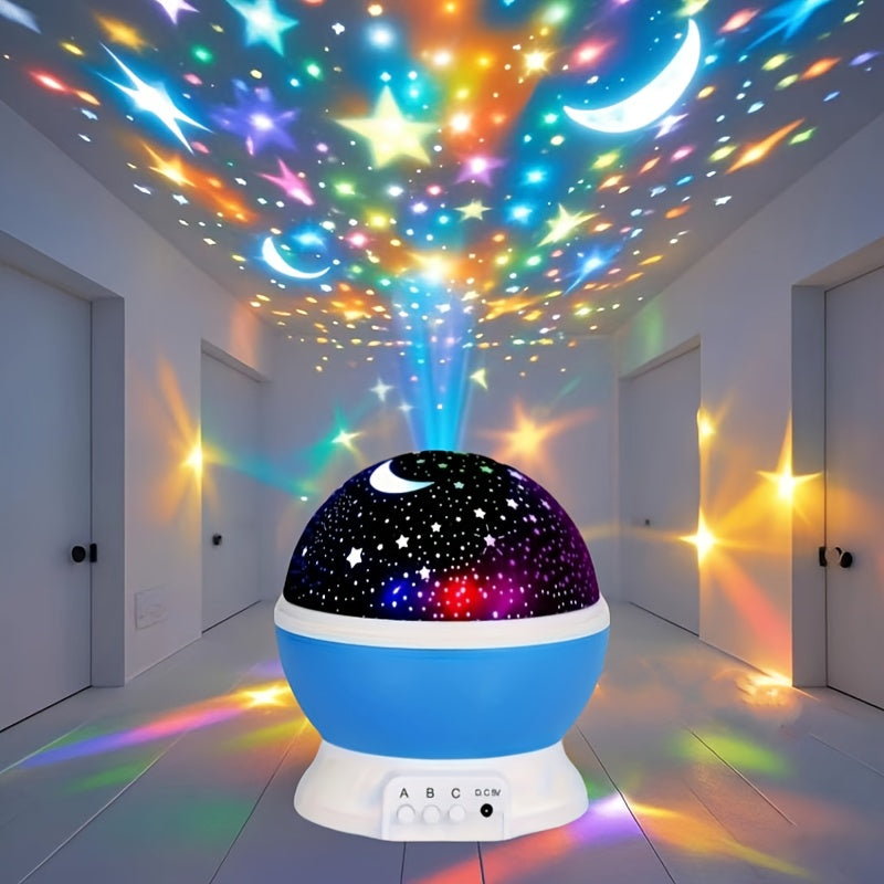 Night Light Projector with Moon and Stars, 360° Rotatable, 9 Color Modes, USB Powered, for Teens and Adults