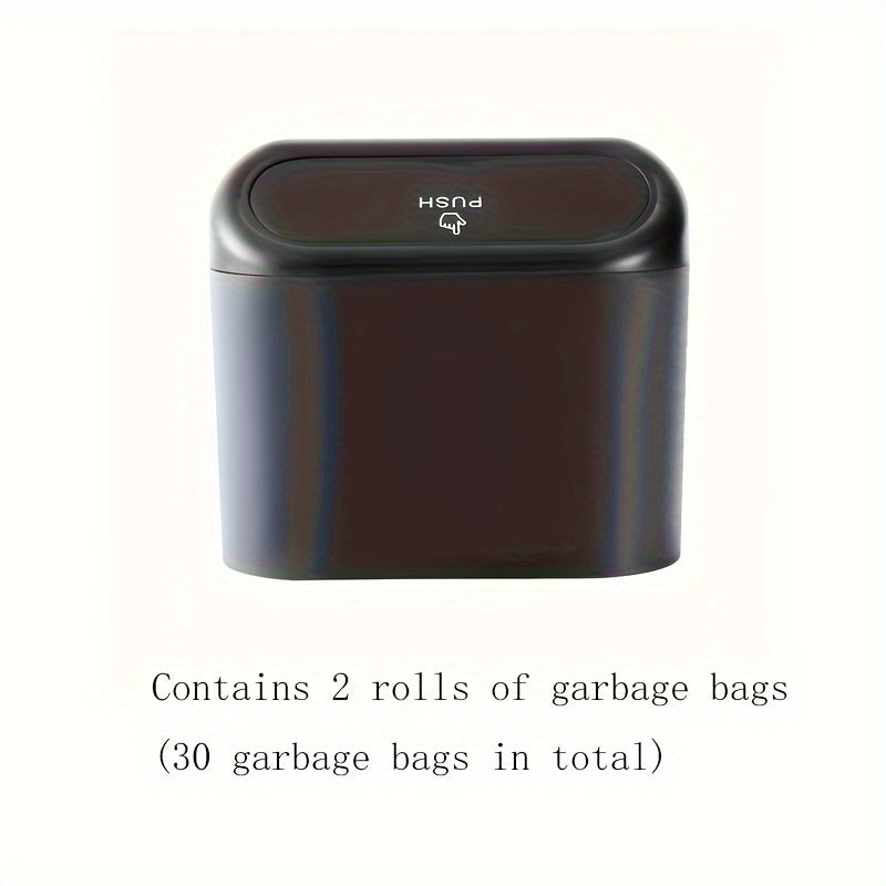 Мини-ведро для мусора в автомобиль с крышкой, герметичное, включает 30 мешков, органайзер для дверцы автомобиля