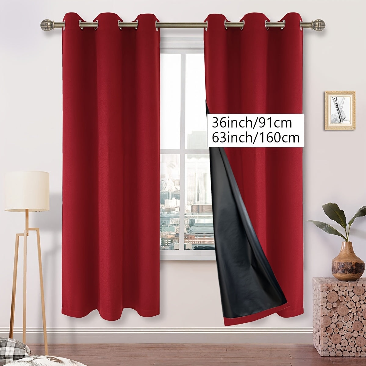 Blackout Faux Linen Textured Curtains Grommet Top for Bedroom Living Room