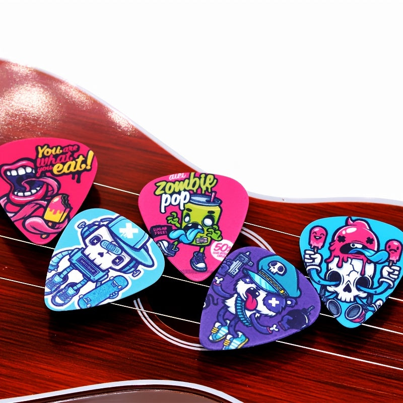 10 Colorful Cartoon Zombie Guitar Picks PVC 0.46/0.71/1.0mm for Acoustic Bass Ukulele