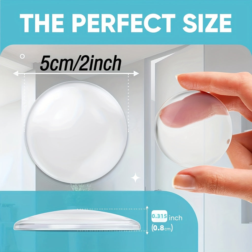 6 самоклеящихся защитников стен для дверей: прозрачные, амортизирующие удары, снижающие шум. Легко устанавливаются, многоразовые для дома и офиса.