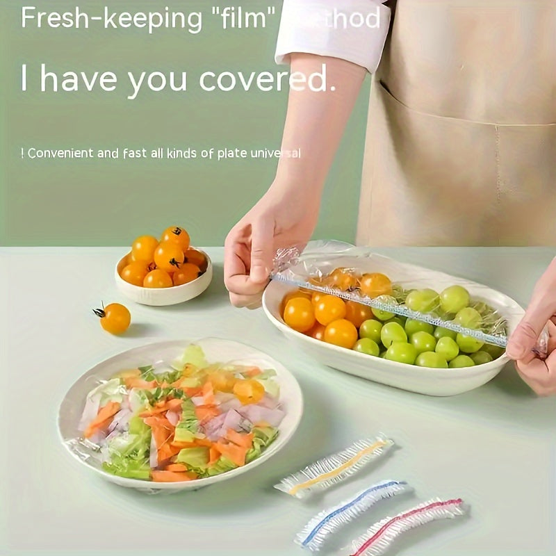 Food Grade PE Fresh-Keeping Bags Set, Disposable Cling Film Wraps for Kitchen