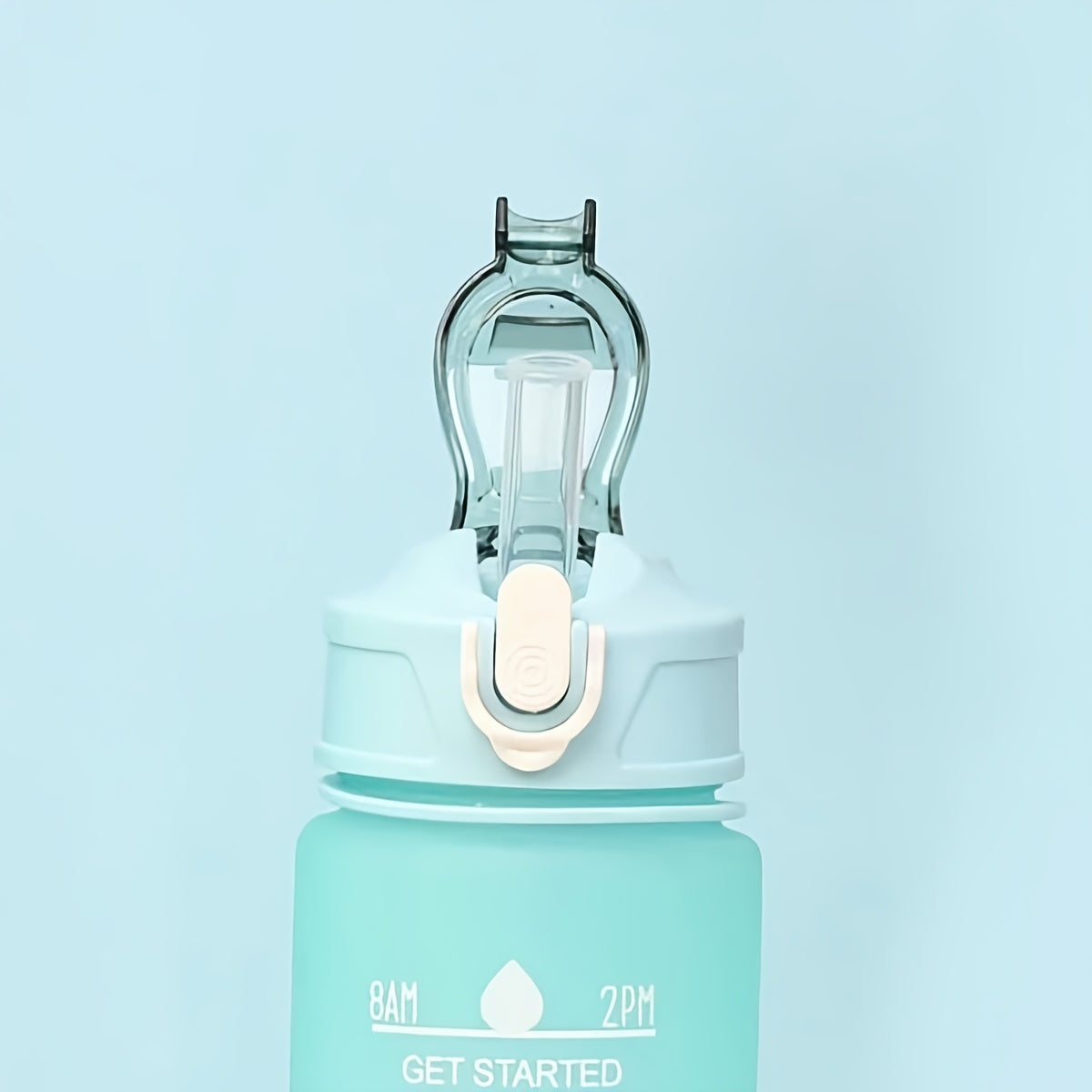 Gradient Water Bottle with Straw and Time Marker, Leakproof Sports Cup