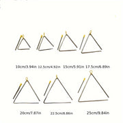 Stainless Steel Triangle Bell for Teaching Music Yellow 1 Piece