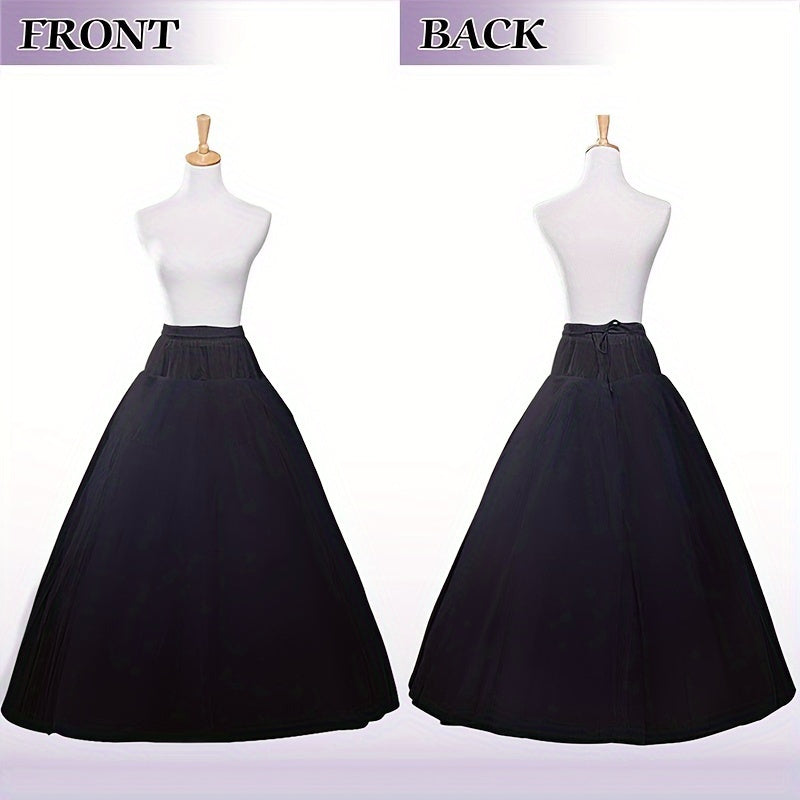 Black A-Line Petticoat Floor-Length Skirt for Weddings Parties Halloween Costumes