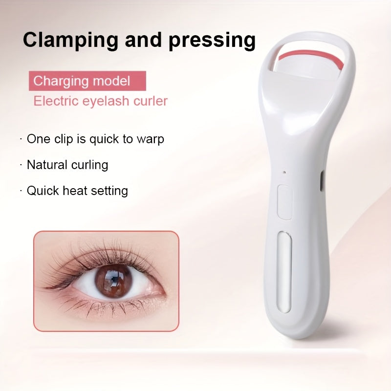 Electric Eyelash Curler USB Rechargeable Pink Radian Fit Compact Portable Gentle Care