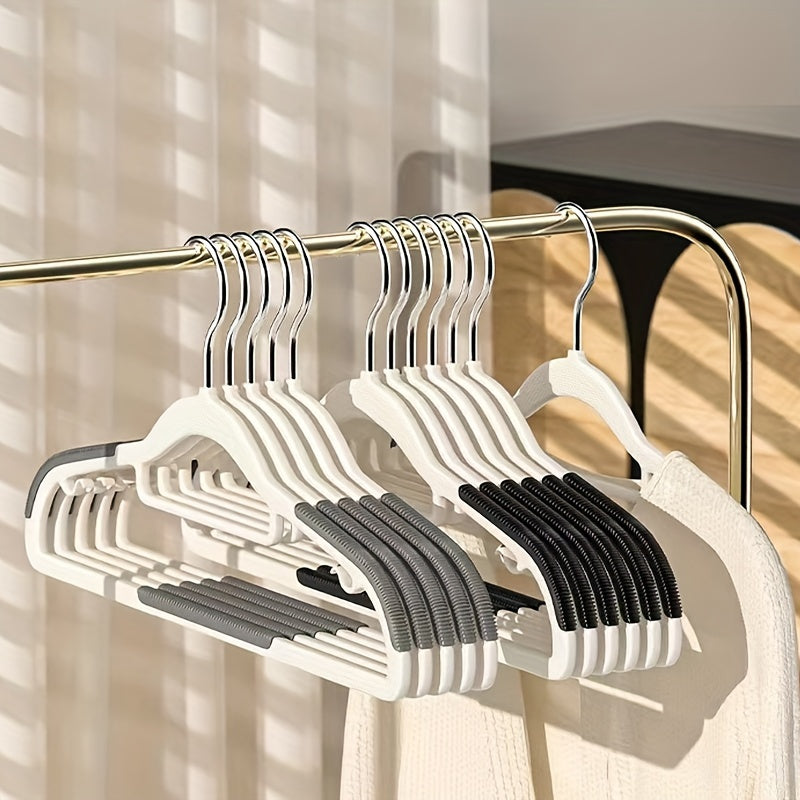 Juego de 10 perchas antideslizantes para ropa, resistentes y duraderas, recubrimiento para armario y vestidor