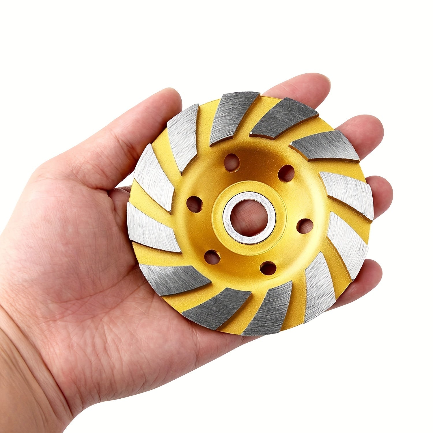 Concrete Turbo Diamond Grinding Cup Wheel 10.16cm 12 Segs Heavy Duty Angle Grinder Tool