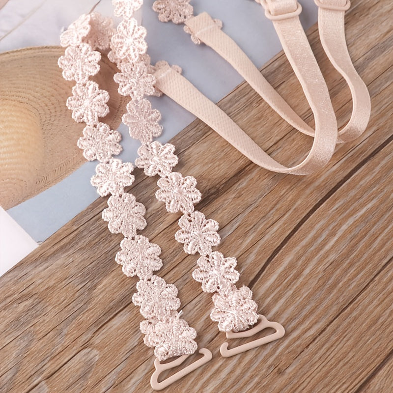 Adjustable Lace Flower Underwear Straps for Women Seamless Lingerie Accessories