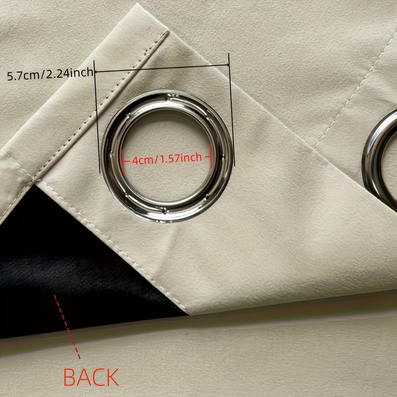 Beige Blackout Curtain with Insulation Lining Grommet Top for Living Room Bedroom