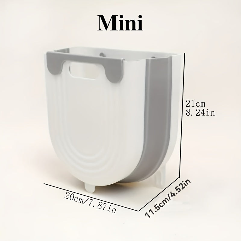 Foldable Trash Can with Lid, Space-Saving, Portable, for Kitchen, Car, Bathroom