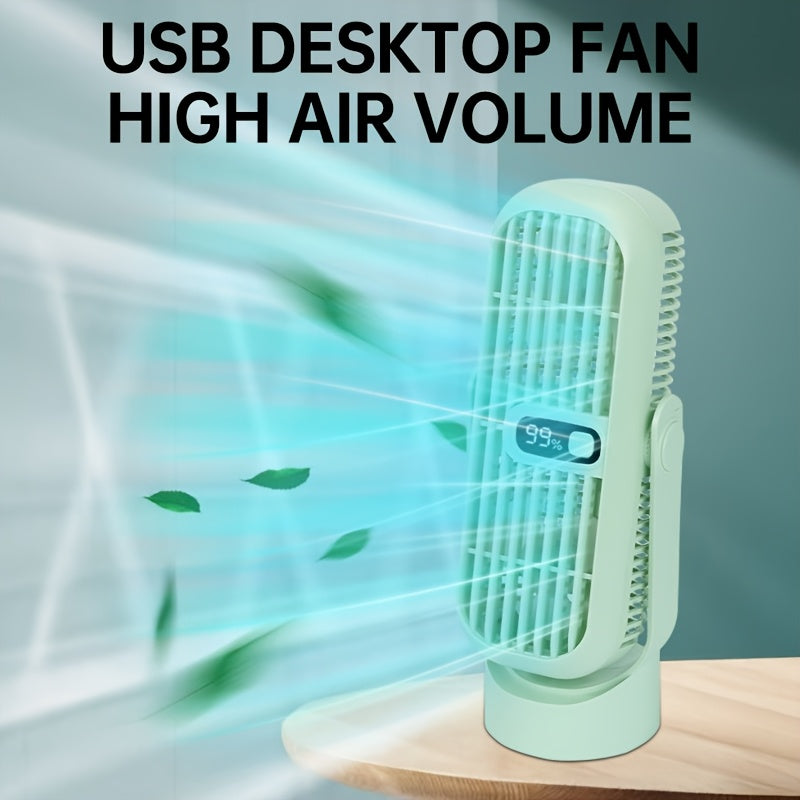Portable Wireless Desktop Fan with 5-Speed, Mini Cooling Tower Fan, Silent, LED Display