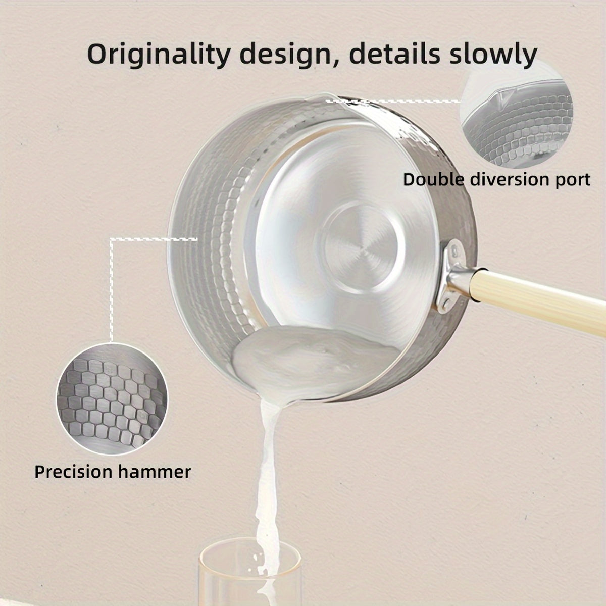 Премиум кастрюля из нержавеющей стали 304 - 1 шт., толстая, без покрытия для здорового приготовления, идеальна для супов и детских блюд