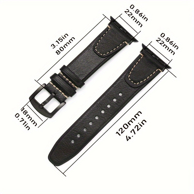 Vintage Oil Wax Leather Watch Band for Apple Watch SE Ultra Series 3 9 Men Women