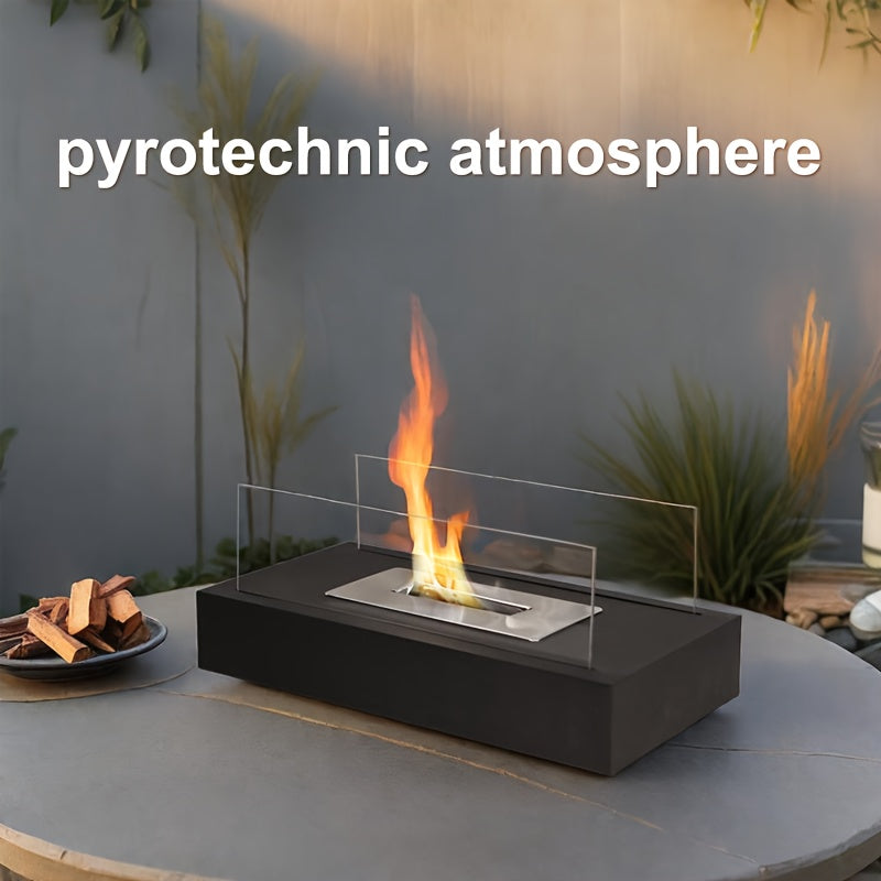 Portable Alcohol Fireplace Heater Lamp with Glass and Metal for Romantic and Social Events