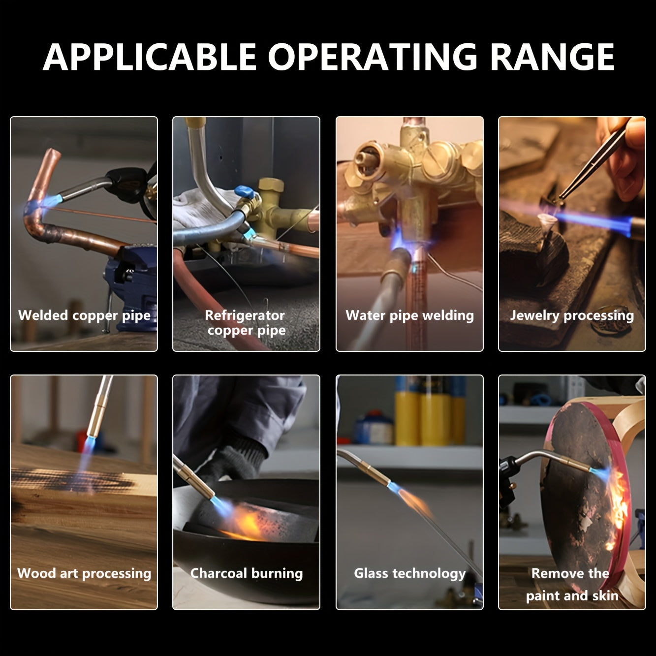 Propane Torch with Adjustable Flame Trigger Start Metal Head for Cooking Welding Burning