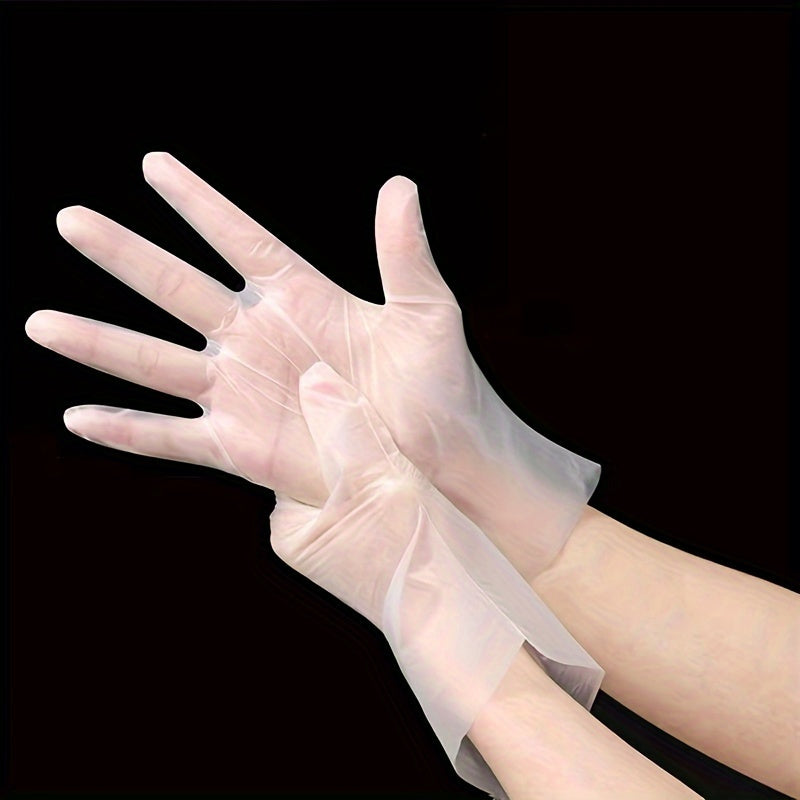 Disposable Tpe Gloves 100pcs Waterproof Oilproof Powder-Free Transparent