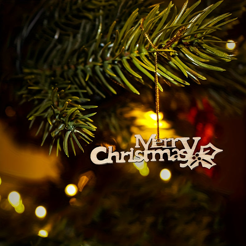 10 DIY Unfinished Wooden Christmas Ornaments 8cm for Painting and Crafting