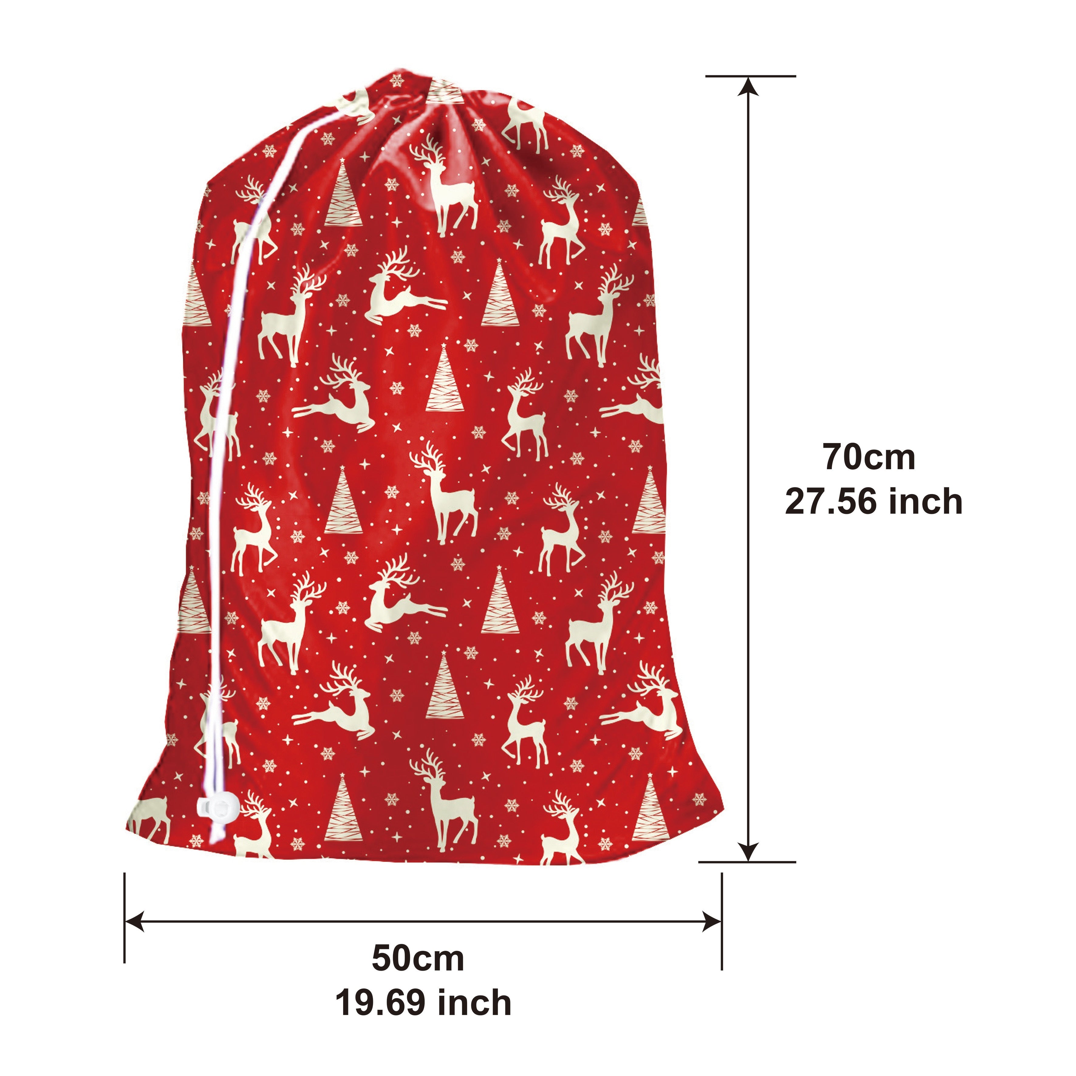 Fabric Gift Bag with Drawstring Closure for Christmas Valentine's Day Holidays and Laundry