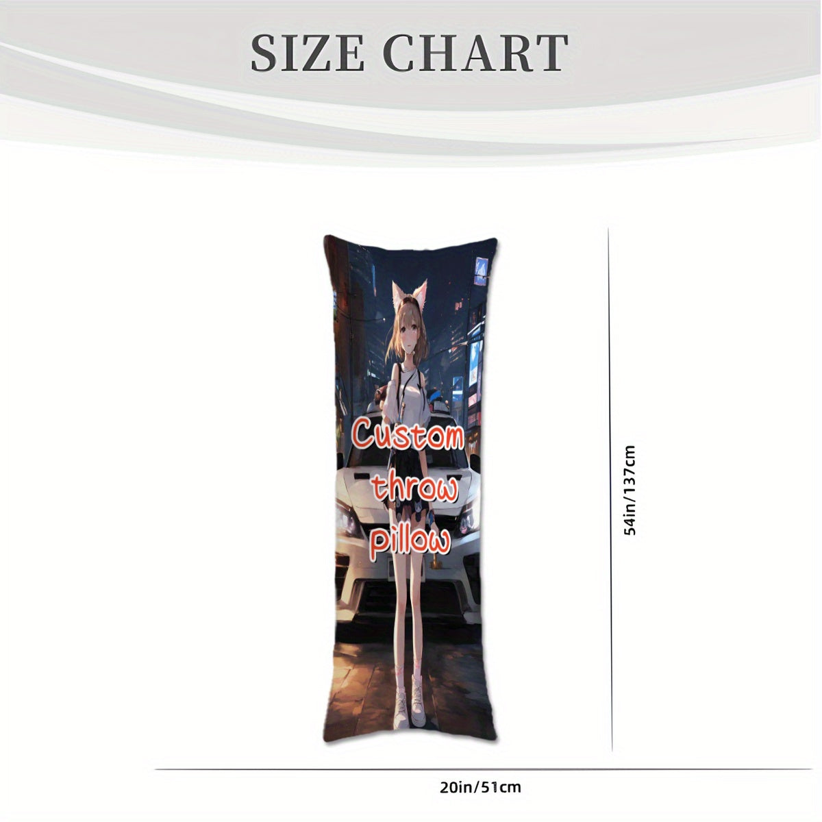 Personalized Long Body Pillowcase with Custom Photo Design Soft Plush Fabric Double-Sided Bedroom Decor