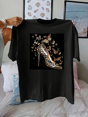Women's Leopard Print T-Shirt Short Sleeve Casual All-Season Comfort