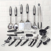 Set of 25 Stainless Steel Kitchen Utensils Non-Stick Cookware Safety Tools