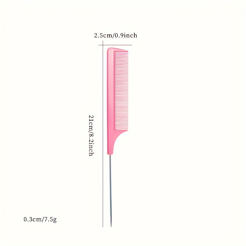 Peine de cola de ratón de acero inoxidable para hombres y mujeres, peine de dientes finos, herramienta de detallado