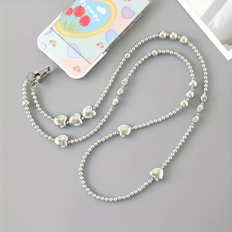 Yurak shaklidagi marjonli telefon tasmasi va uzin zanjirli pendant, ko'krakda taqish va yo'qolishdan saqlash uchun. Telefonlar, quloqchinlar, kameralar, sumkalar va boshqalar uchun mos.