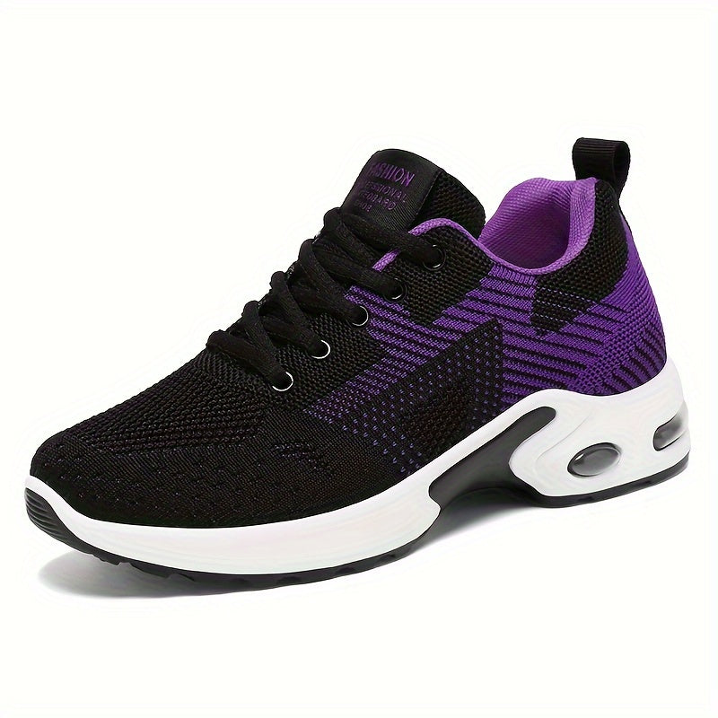 Zapatillas casuales de colorblock para mujer con cordones, ligeras, para caminar, talla grande