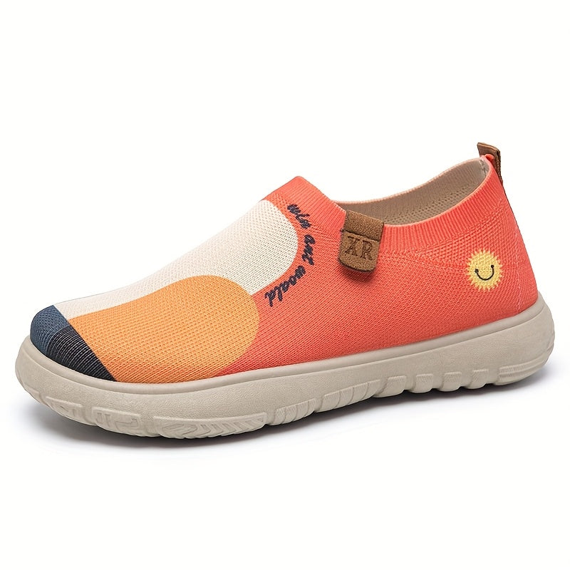 Women Fabric Slip-On Flats Black Comfortable Casual Shoes