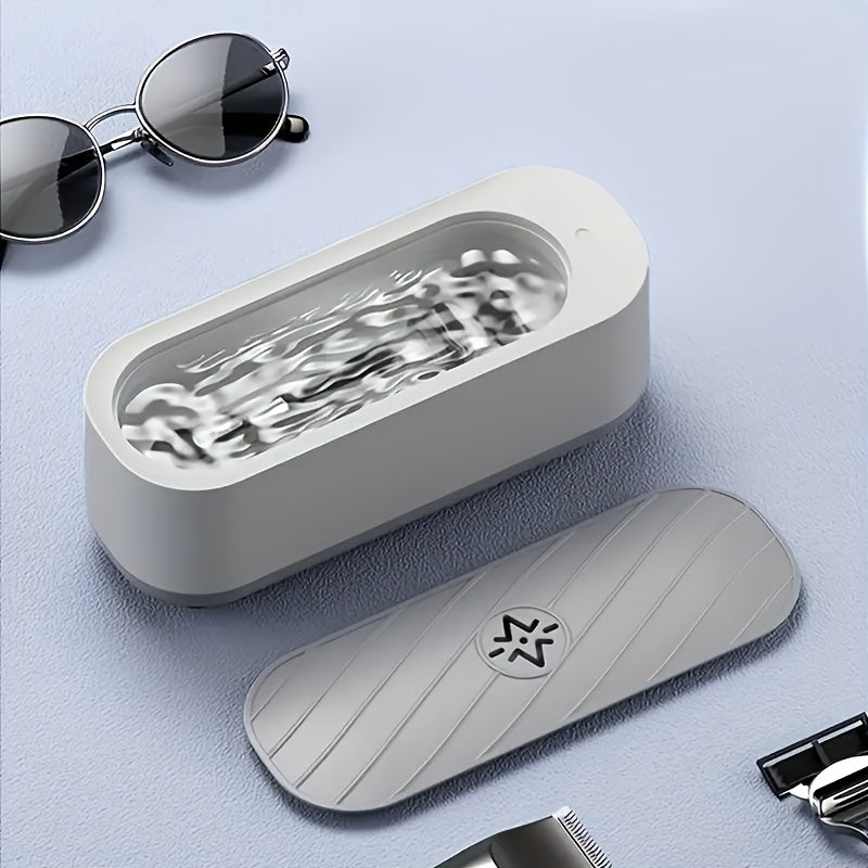 360° zargarlik buyumlari va ko‘zoynaklarni tozalash qurilmasi, batareyali, oq va kulrang, uy sharoitida shaxsiy parvarish uchun mos