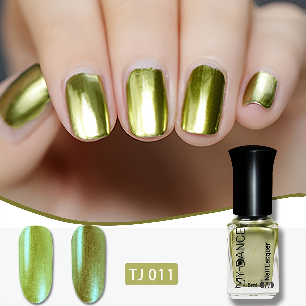 Women Metallic Black Nail Polish Quick-Dry Long-Lasting Glossy