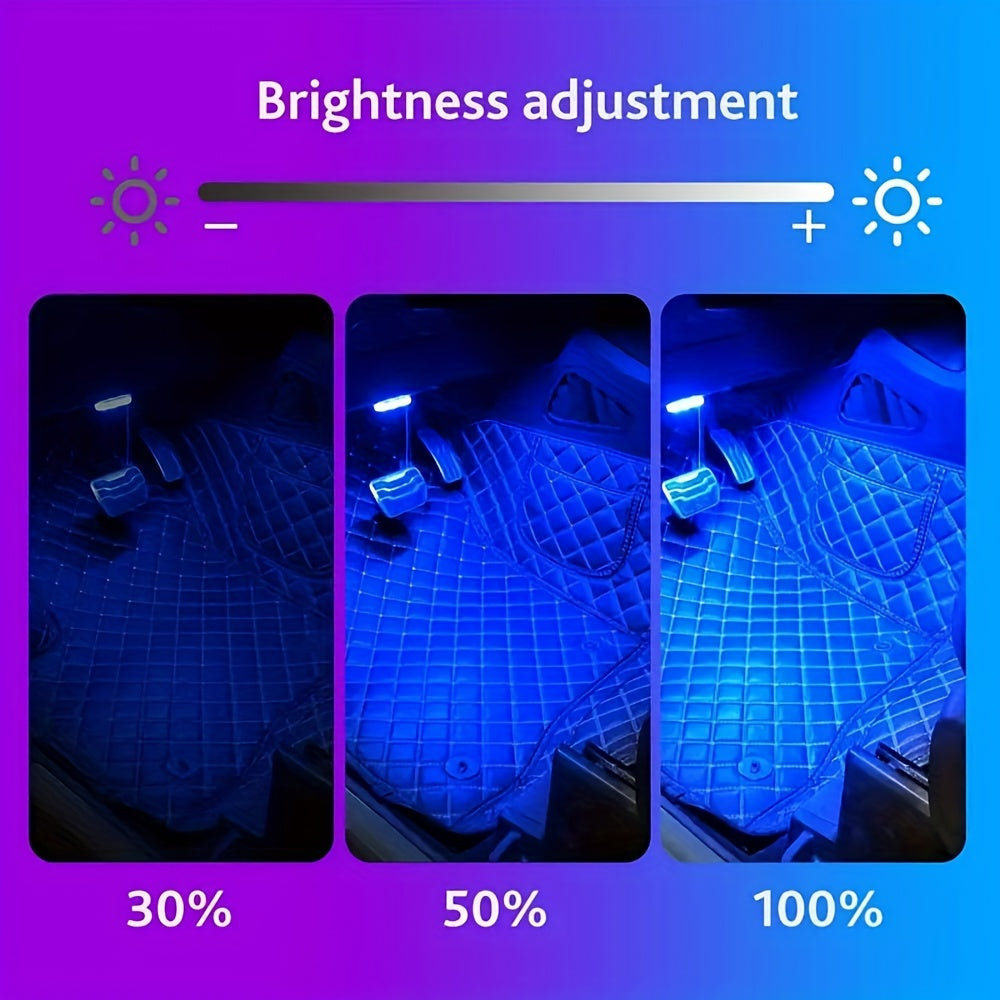 Car Interior LED Lights 4 Pack 48 LEDs RGB Neon Music Sync Remote