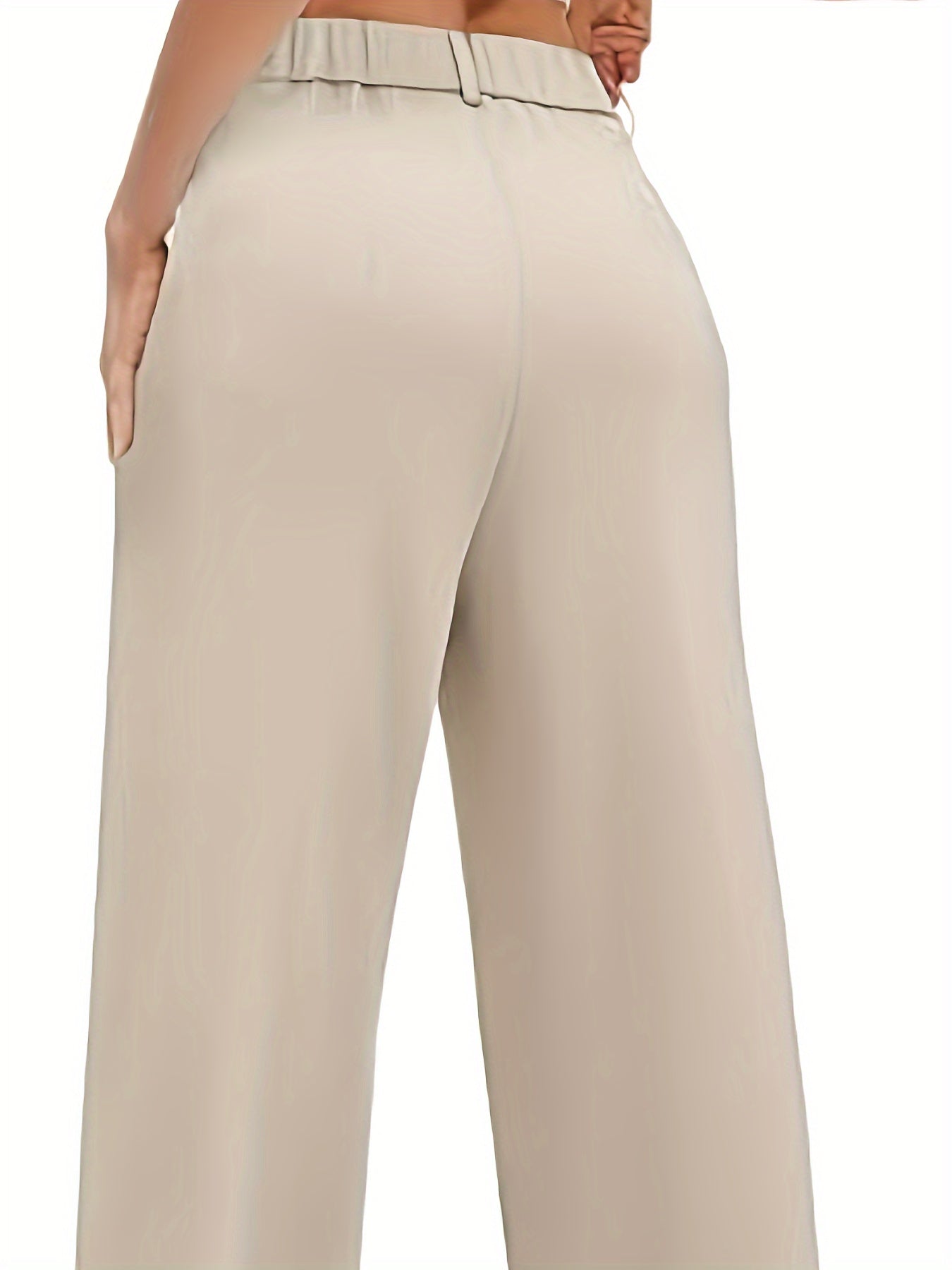 Women's Solid Color Straight Leg Pants for Office and Casual Wear